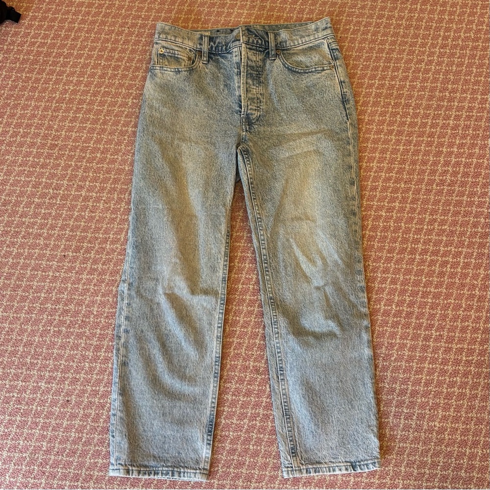GAP Blue Cheeky Straight-Leg High Rise Jeans with Vintage Appeal